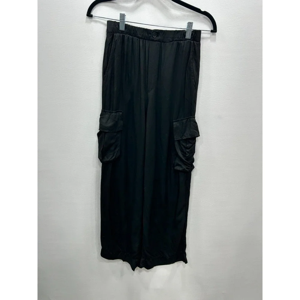 Stateside Cargo Pants‎ Womens XS Black Elastic Waist Utility Minimalist Casual